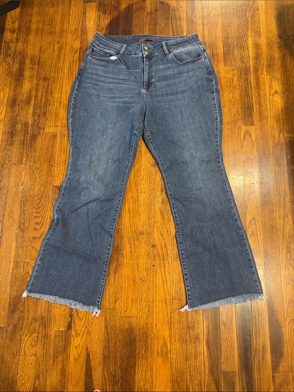 Judy Blue Dark Blue Boot Cut Jeans with Raw Hem